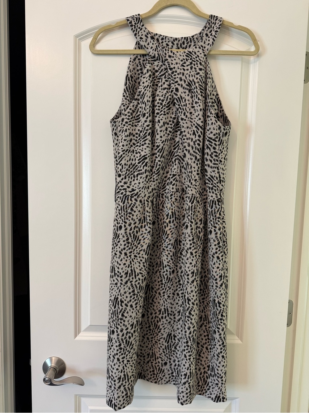 ANTONIO MELANI Black and White Printed Midi Dress